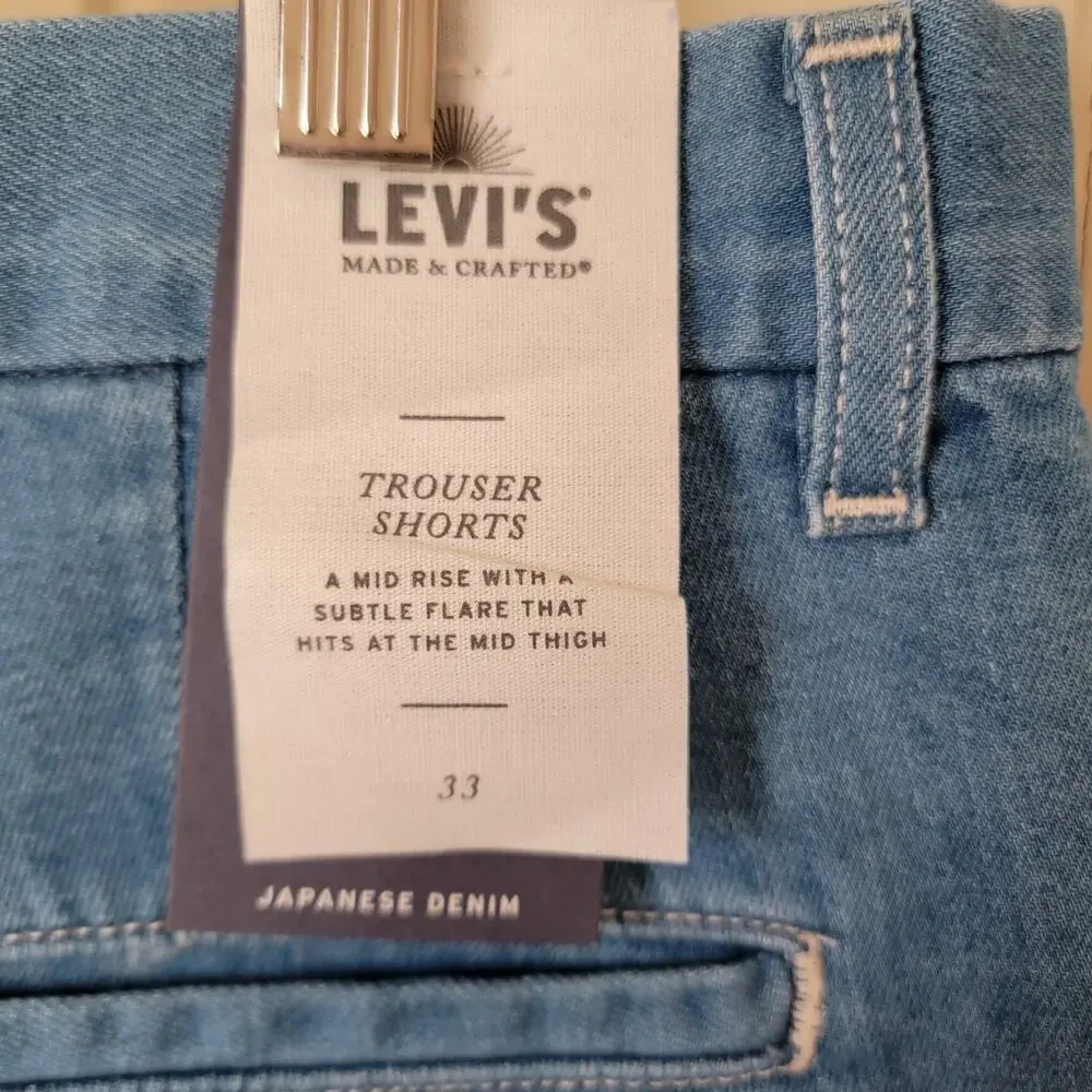 LEVI'S Made &‎ Crafted Japanese High Wasted Mom Trouser Jean Shorts Sz 33 NWT - Picture 7 of 12